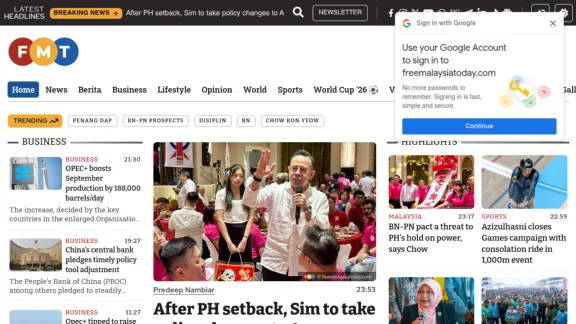Captura de Free Malaysia Today