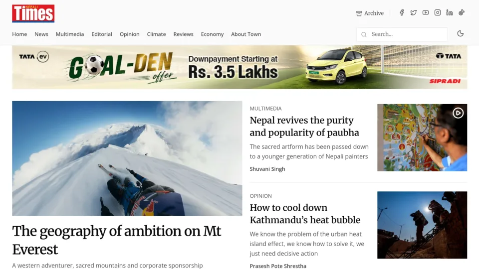Captura de Nepali Times