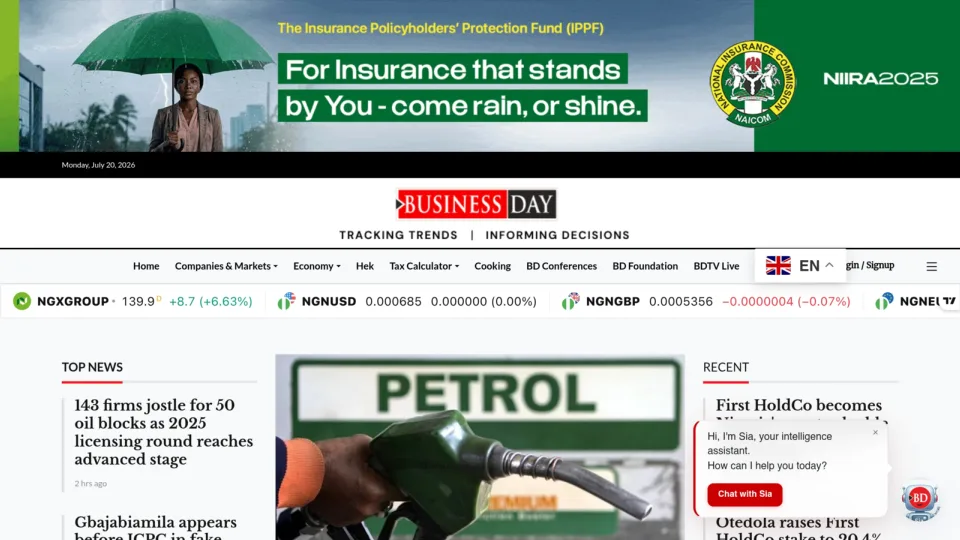 Captura de BusinessDay
