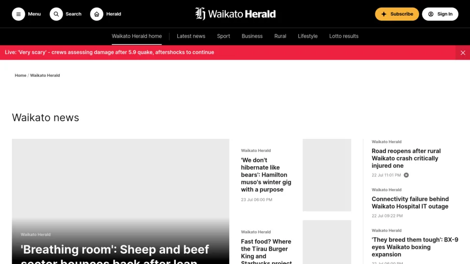 Captura de Waikato Herald
