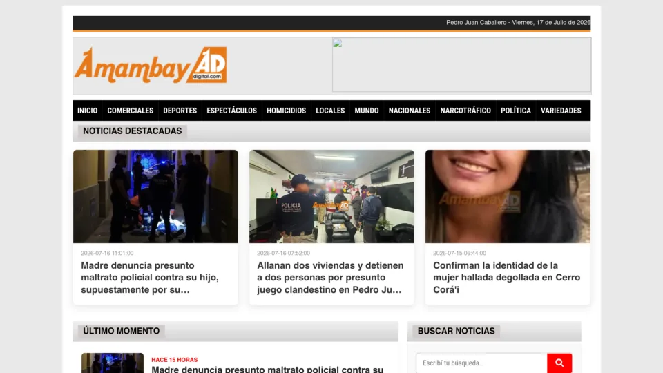 Captura de Amambay Digital