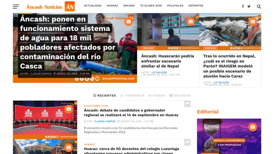 Captura de Áncash Noticias