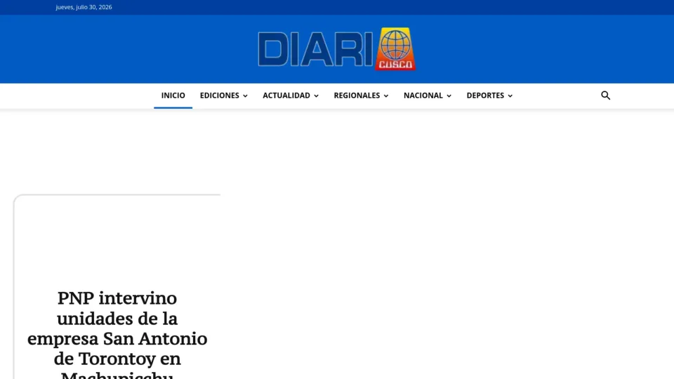 Captura de Diario del Cusco