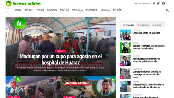 Captura de Huaraz Noticias