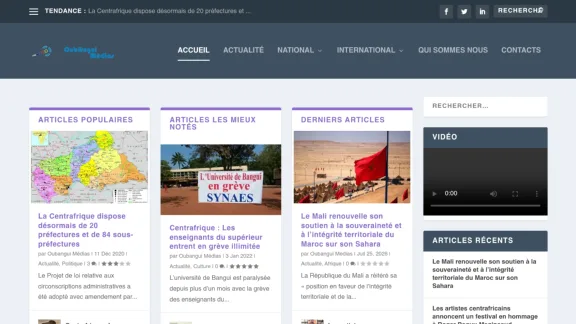 Captura de Oubangui Médias