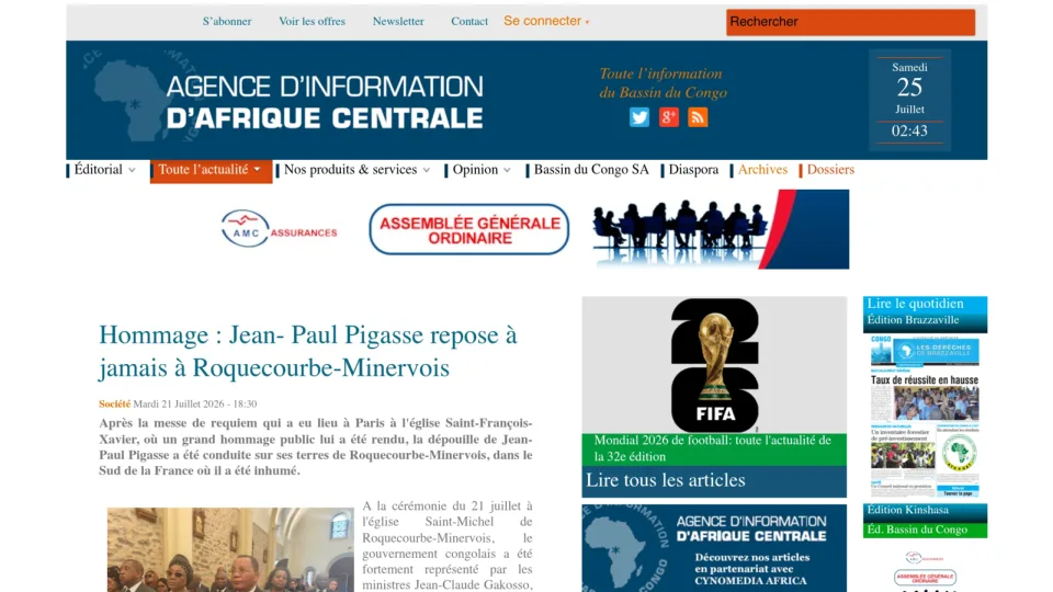 Captura de Les Dépêches de Brazzaville