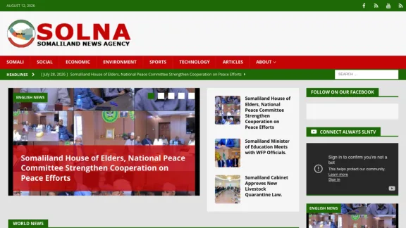 Captura de Somaliland News Agency