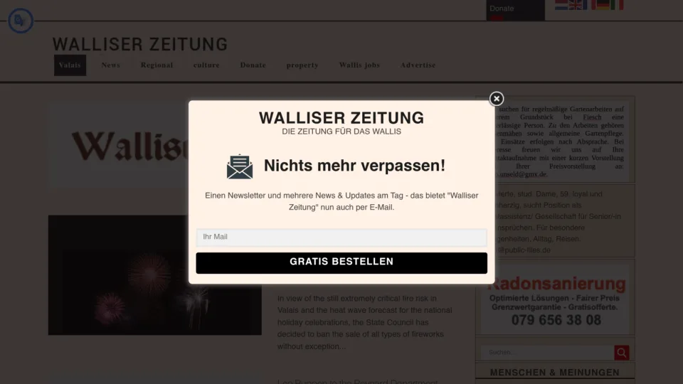 Captura de Walliser Zeitung