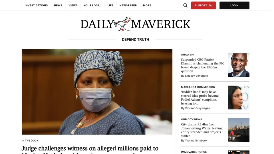 Captura de Daily Maverick