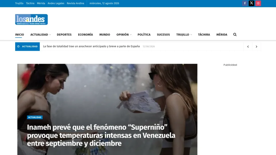 Captura de Diario de Los Andes