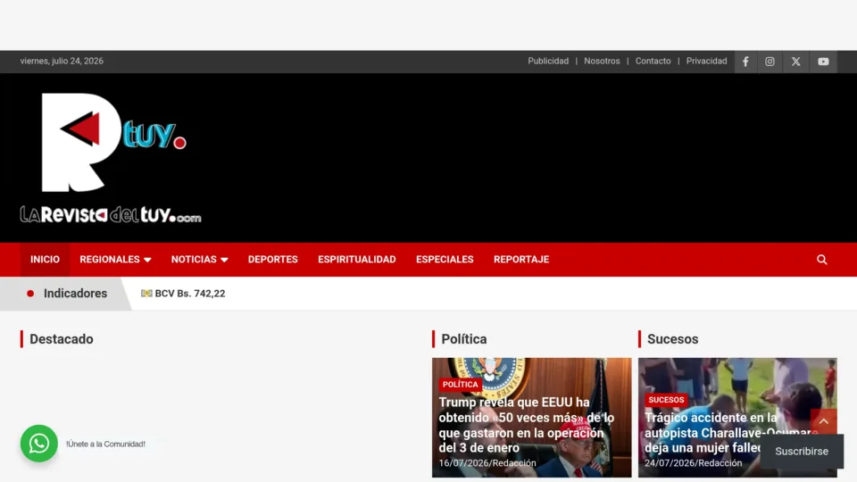 Captura de La Revista del Tuy