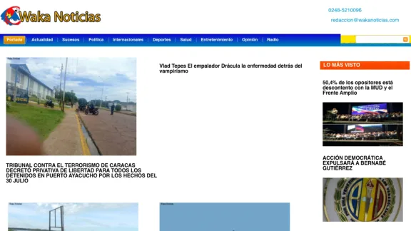 Captura de Waka Noticias