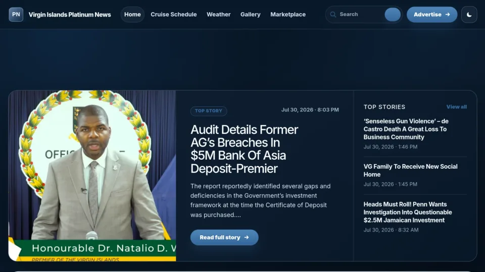 Captura de BVI Platinum News