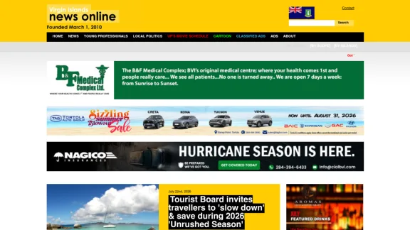 Captura de Virgin Islands News Online