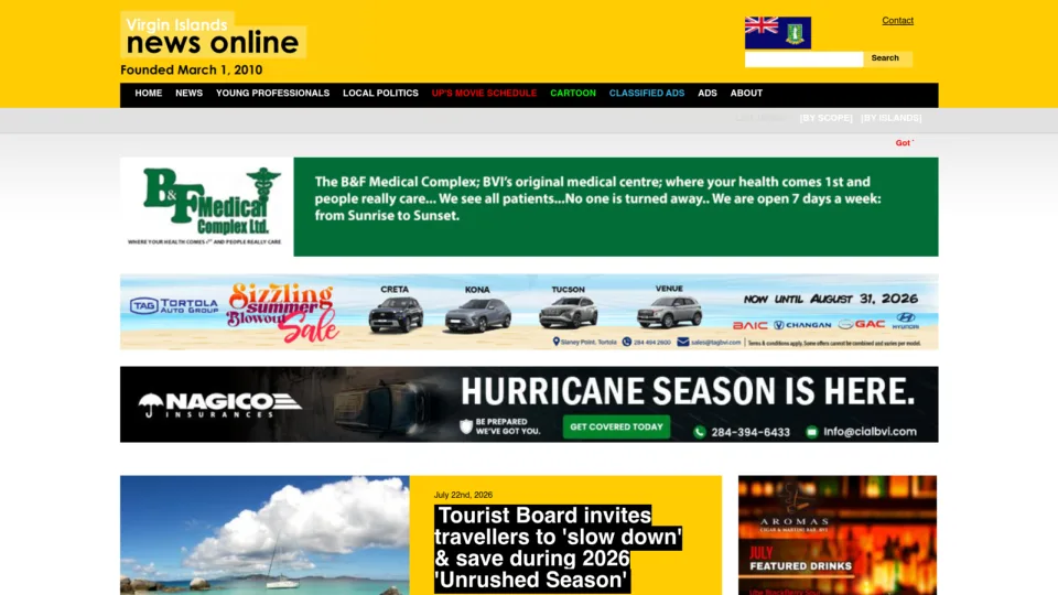 Captura de Virgin Islands News Online