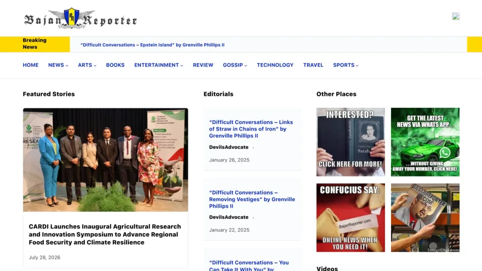 Captura de Bajan Reporter