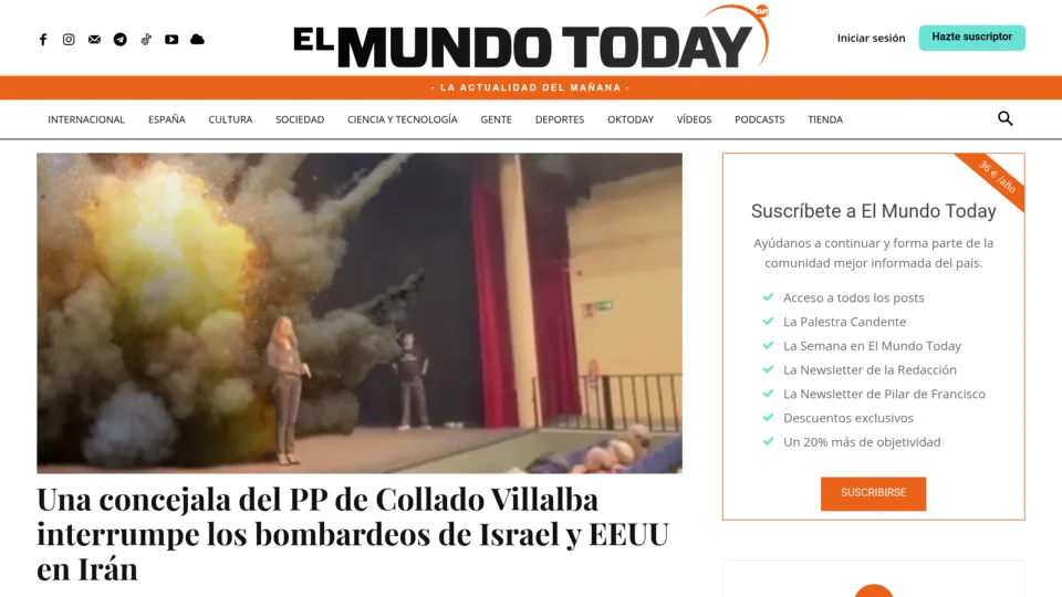 Captura de El Mundo Today