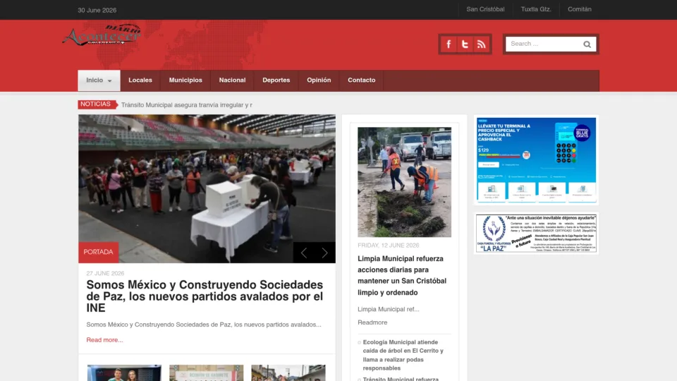 Captura de Acontecer Chiapaneco