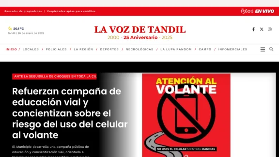 Captura de La Voz de Tandil