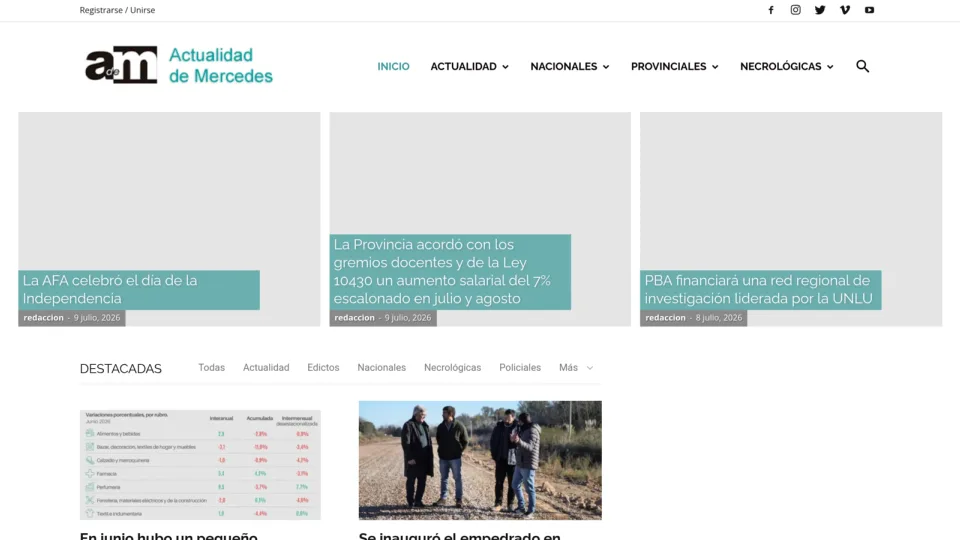 Captura de Actualidad de Mercedes