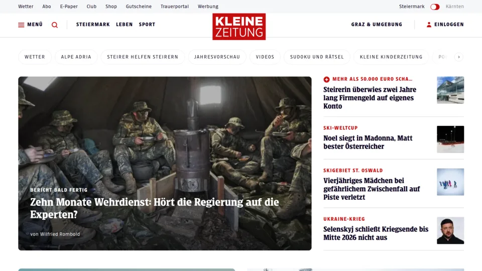 Captura de Kleine Zeitung
