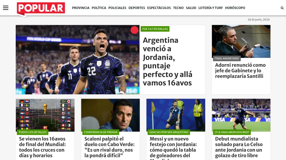 Captura de Diario Popular