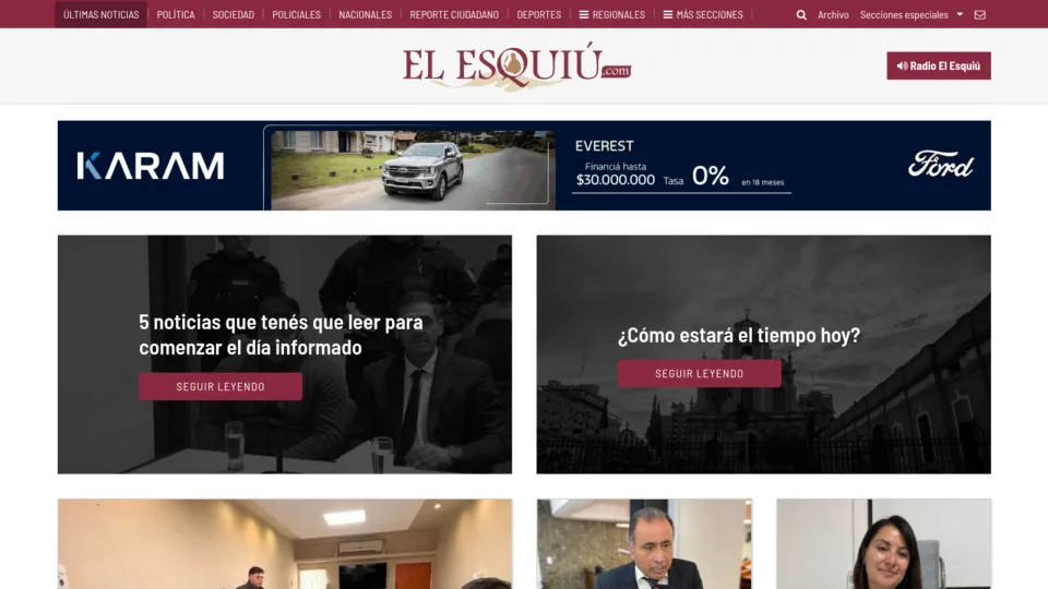 Captura de El Esquiú