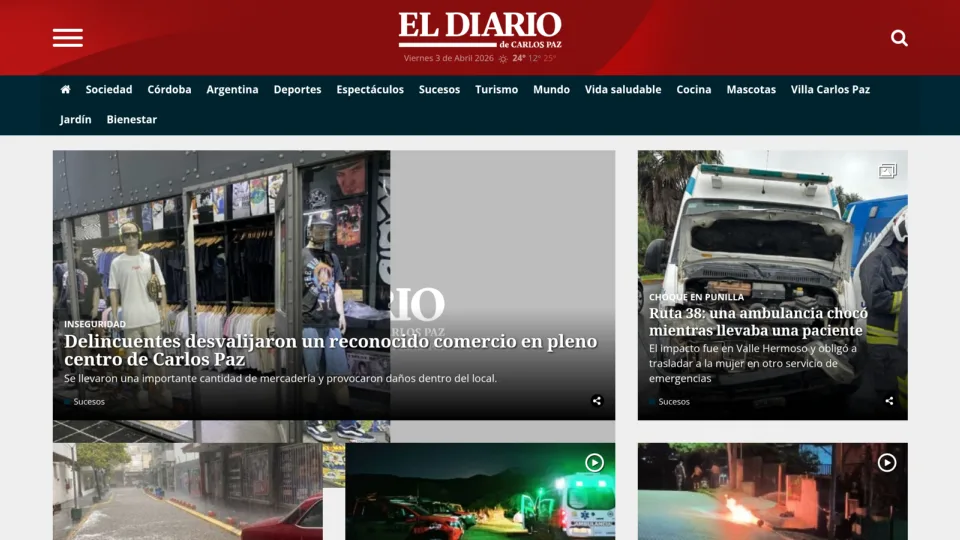 Captura de El Diario de Carlos Paz
