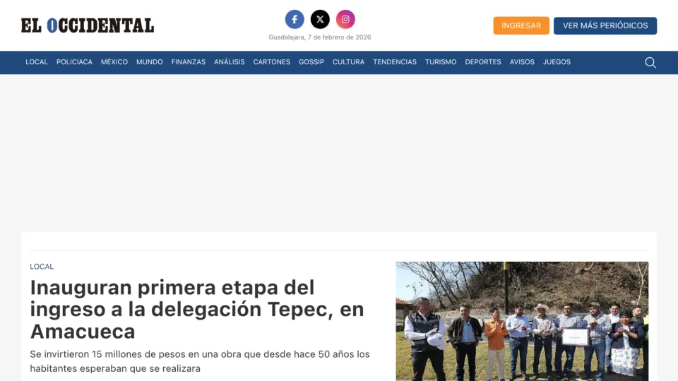 Captura de El Occidental