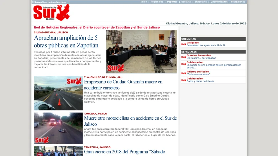 Captura de Informativo del Sur