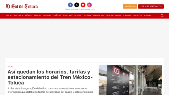 Captura de El Sol de Toluca