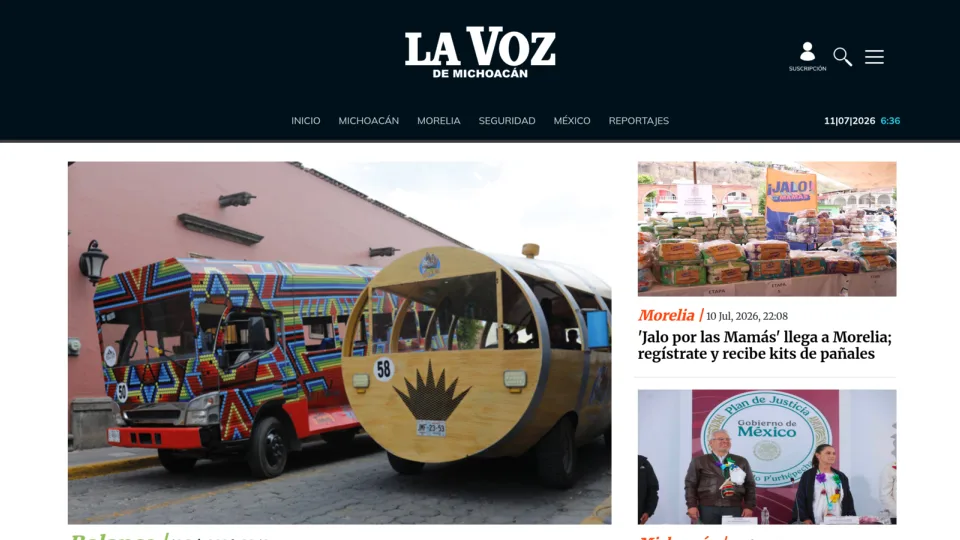 Captura de La Voz de Michoacán