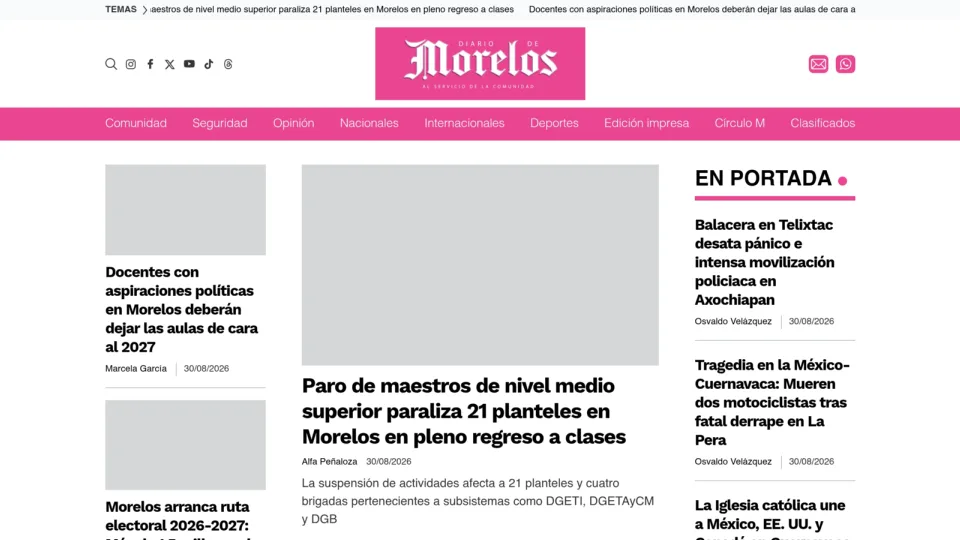 Captura de Diario de Morelos