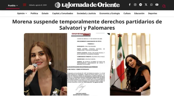 Captura de La jornada de Oriente