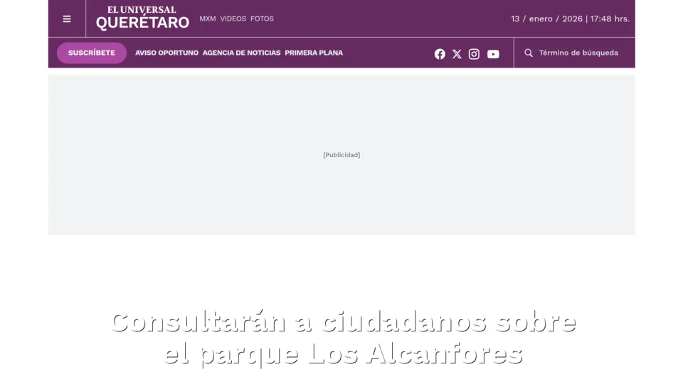Captura de El Universal Querétaro