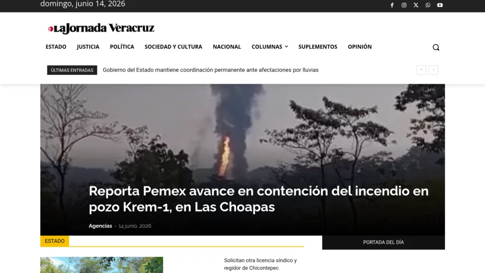 Captura de La Jornada Veracruz