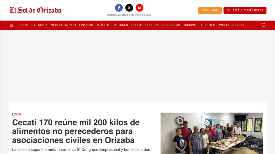 Captura de El Sol de Orizaba