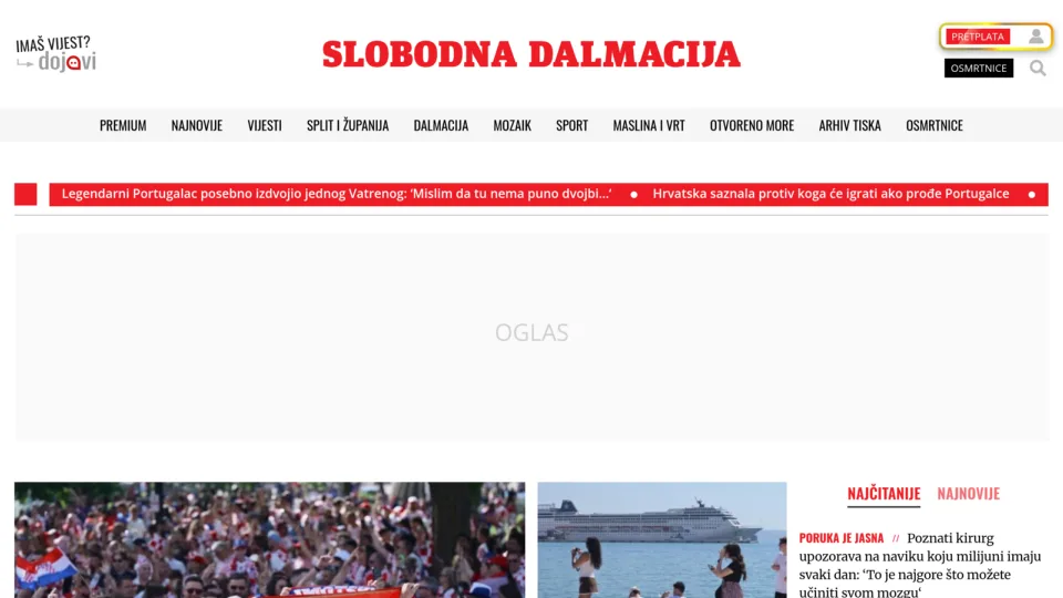 Captura de Slobodna Dalmacija