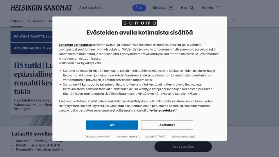 Captura de Helsingin Sanomat