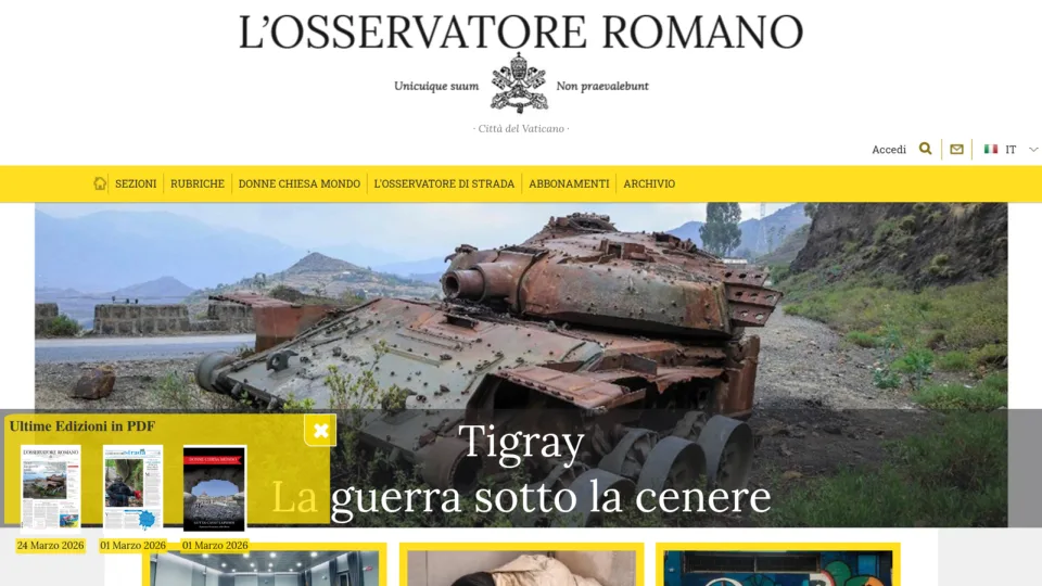 Captura de L’Osservatore Romano