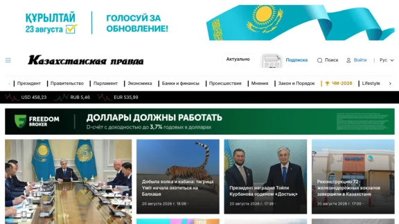 Captura de Kazakhstanskaya Pravda