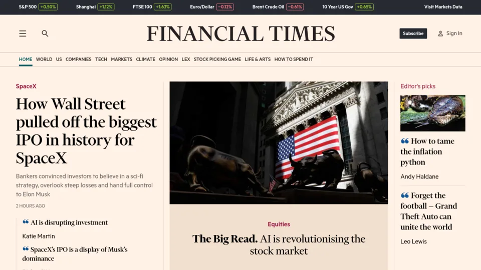 Captura de Financial Times