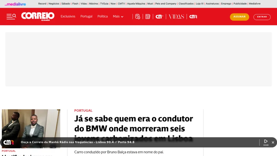 Captura de Correio da Manhã
