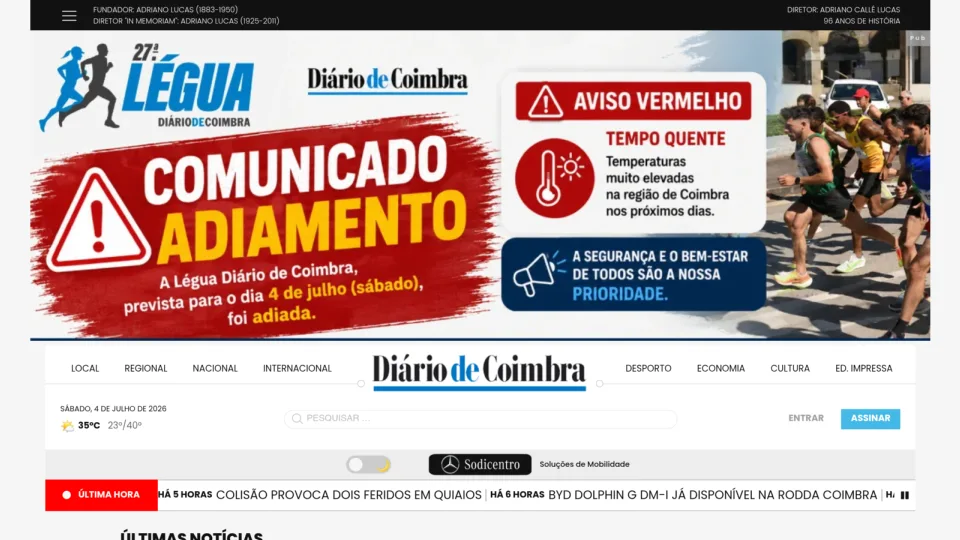 Captura de Diário de Coimbra