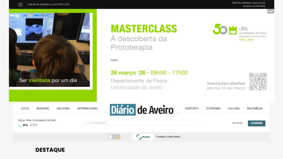 Captura de Diário de Aveiro