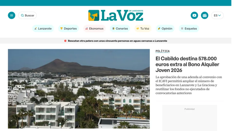 Captura de La Voz de Lanzarote