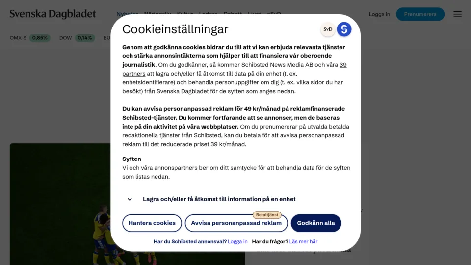 Captura de Svenska Dagbladet