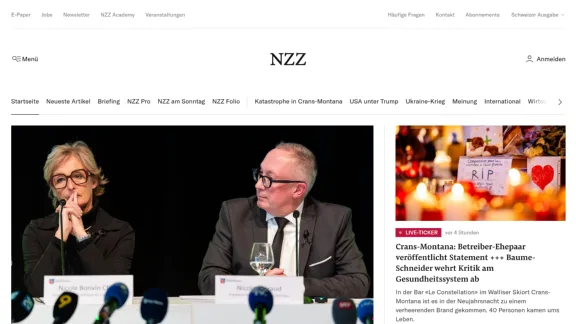 Captura de Neue Zürcher Zeitung