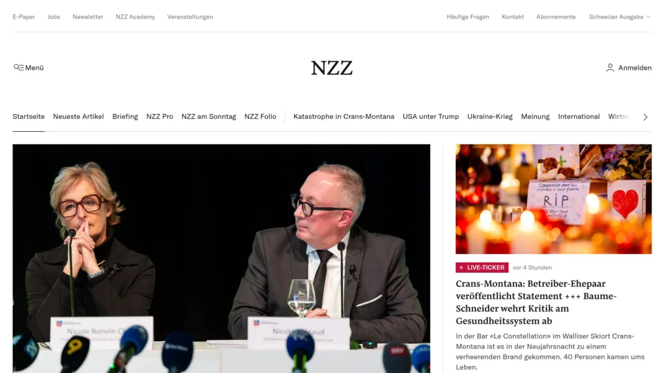 Captura de Neue ZÃ¼rcher Zeitung