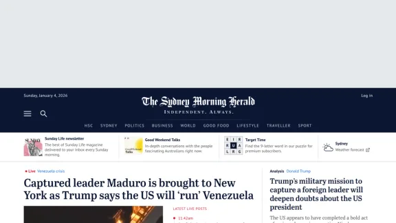 Captura de The Sidney Morning Herald